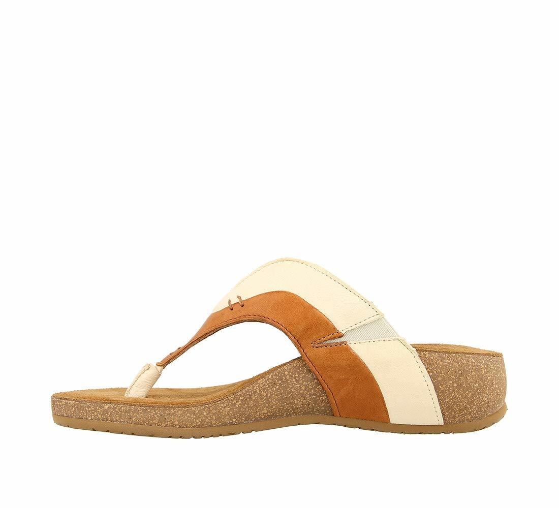 Taos Footwear Women's Sun Queen Cognac/Off White Sandal 8-8.5 M US