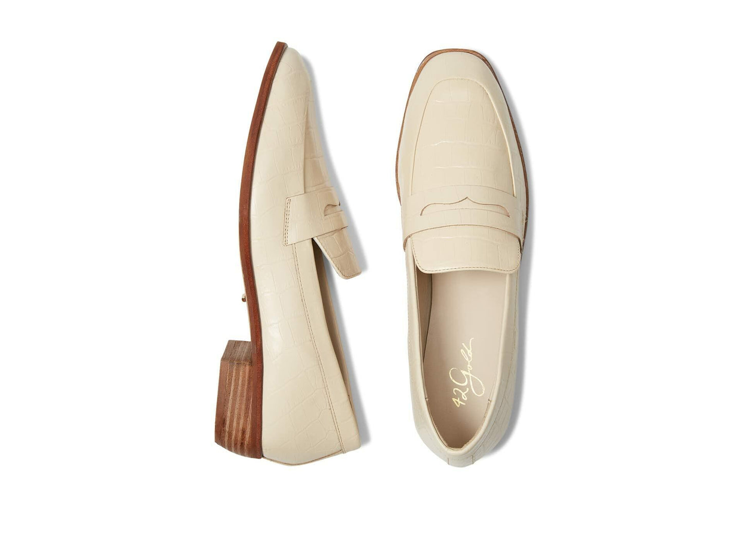 42 GOLD Yasmeen Bone Croco Leather 11 M