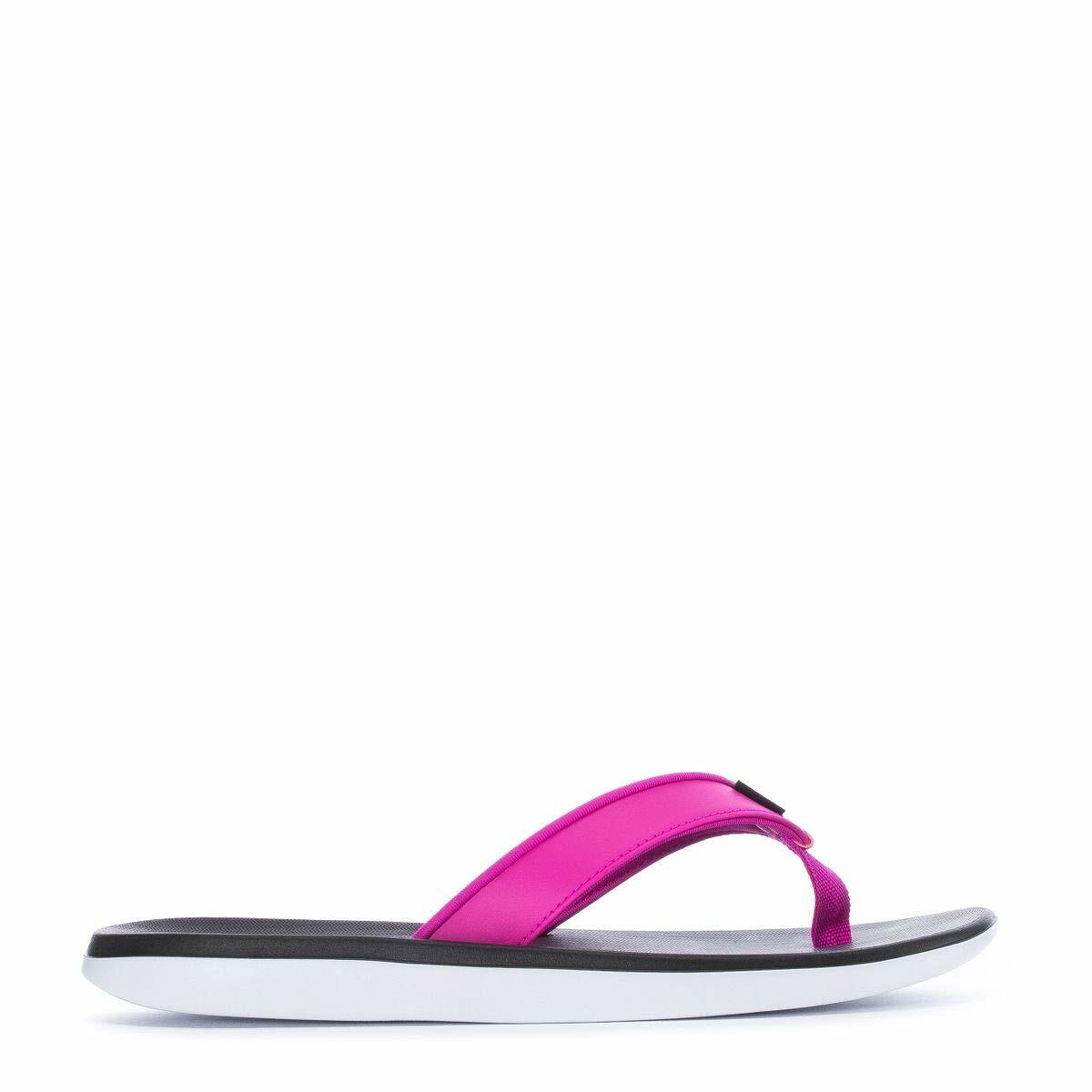 Nike Women's Bella Kai Thong Slippers, Black/White-fire Pink, 10