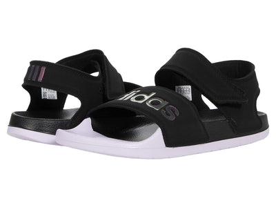 adidas Adilette Sandals Black/White/Purple Tint Men's 11, Women's 12 Medium