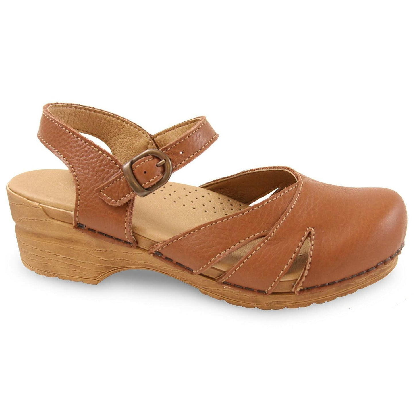 Sanita Margrethe Clog Sandals for Women - Arch Support, Adjustable, APMA-Approved Comfort Sandals - Chestnut, Womens 5.5-6
