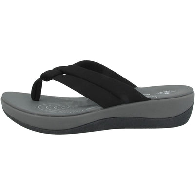 Clarks Women's Flip-Flop, Black Textile, 8