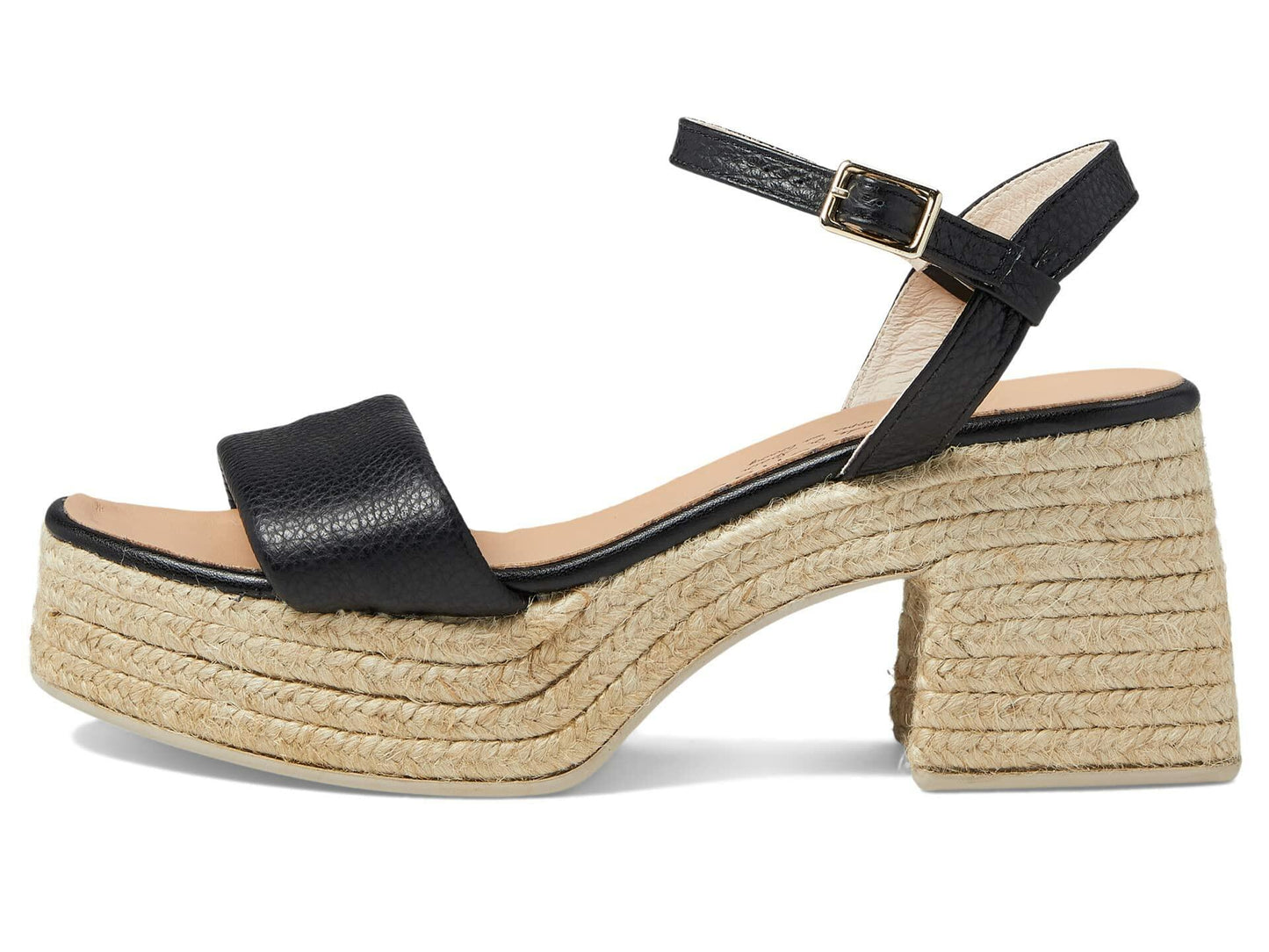 Eric Michael® Argento Sandals for Women – Leather Construction – Jute Braid Detailing – 3-inch Heel Black EU 38 (US Women's 7.5-8) M (B)