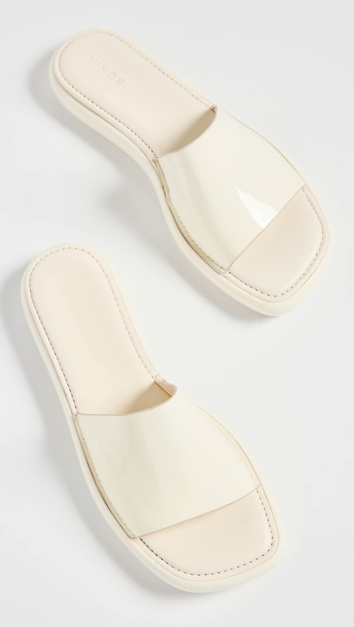Vince Women's Evie Sandals, Marble Cream, Off White, 8.5 Medium US