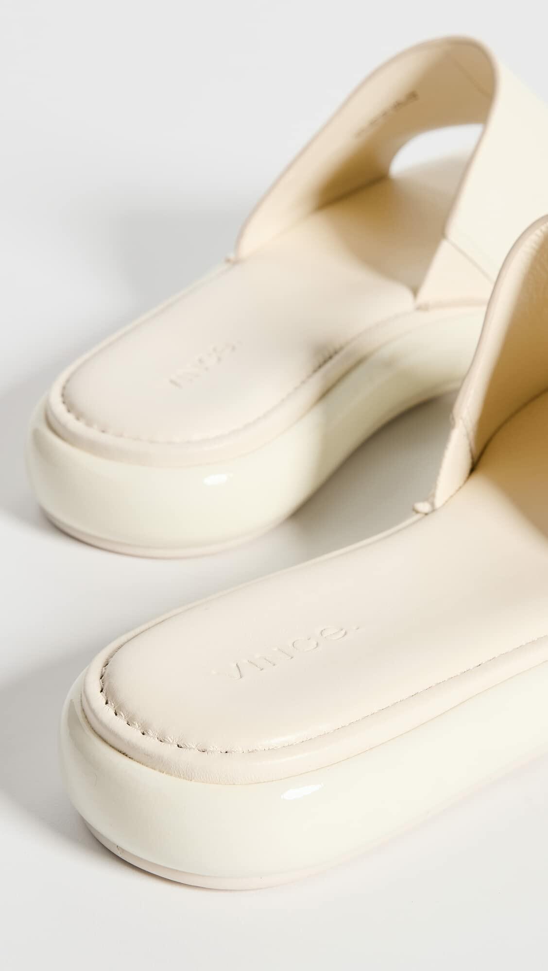 Vince Women's Evie Sandals, Marble Cream, Off White, 8.5 Medium US