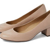 Marc Joseph New York Broad Street Pump Sandals – Leather Construction – Almond Toe – Block Heel Nude Nappa Leather 6 M