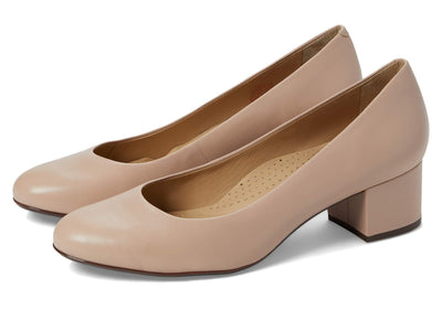 Marc Joseph New York Broad Street Pump Sandals – Leather Construction – Almond Toe – Block Heel Nude Nappa Leather 6 M
