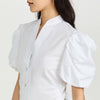 Vince Women's Draped Puff Sleeve Blouse, Optic White, 2