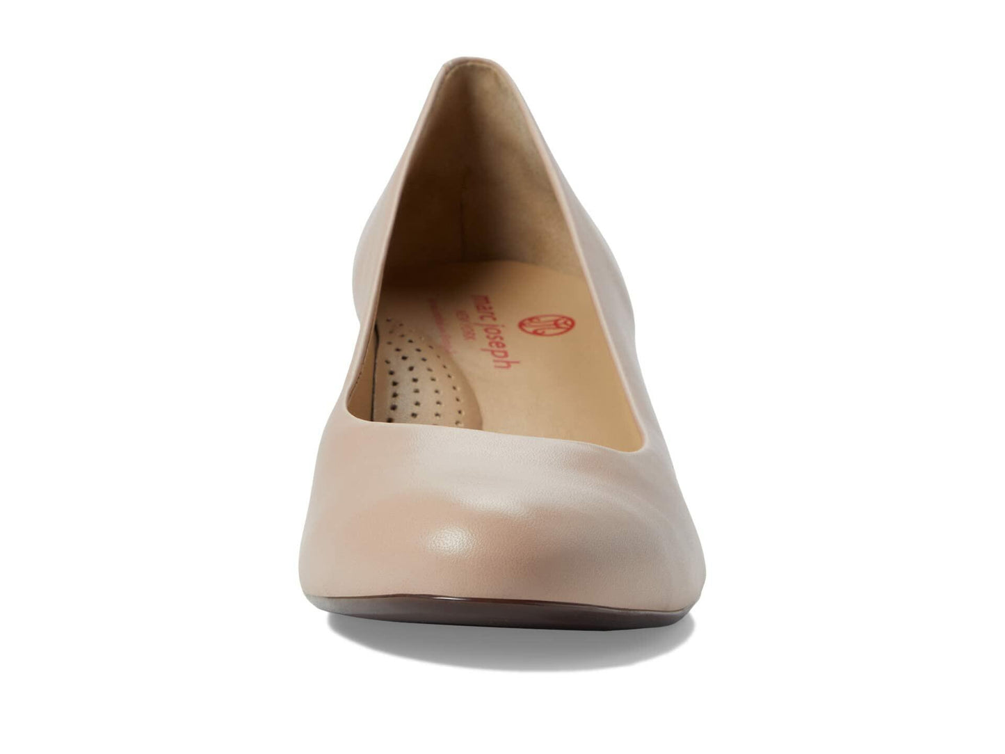 Marc Joseph New York Broad Street Pump Sandals – Leather Construction – Almond Toe – Block Heel Nude Nappa Leather 6 M