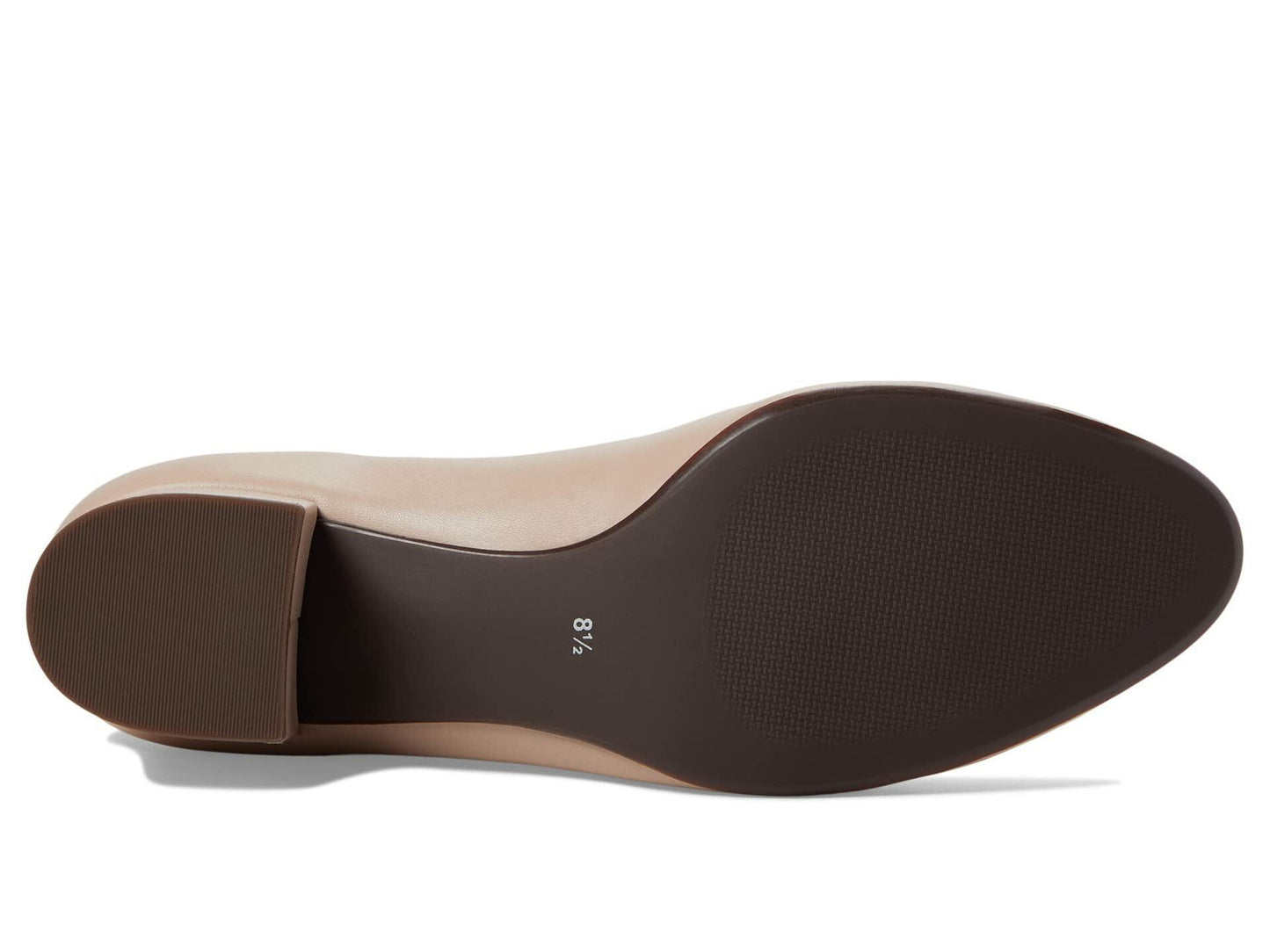 Marc Joseph New York Broad Street Pump Sandals – Leather Construction – Almond Toe – Block Heel Nude Nappa Leather 6 M