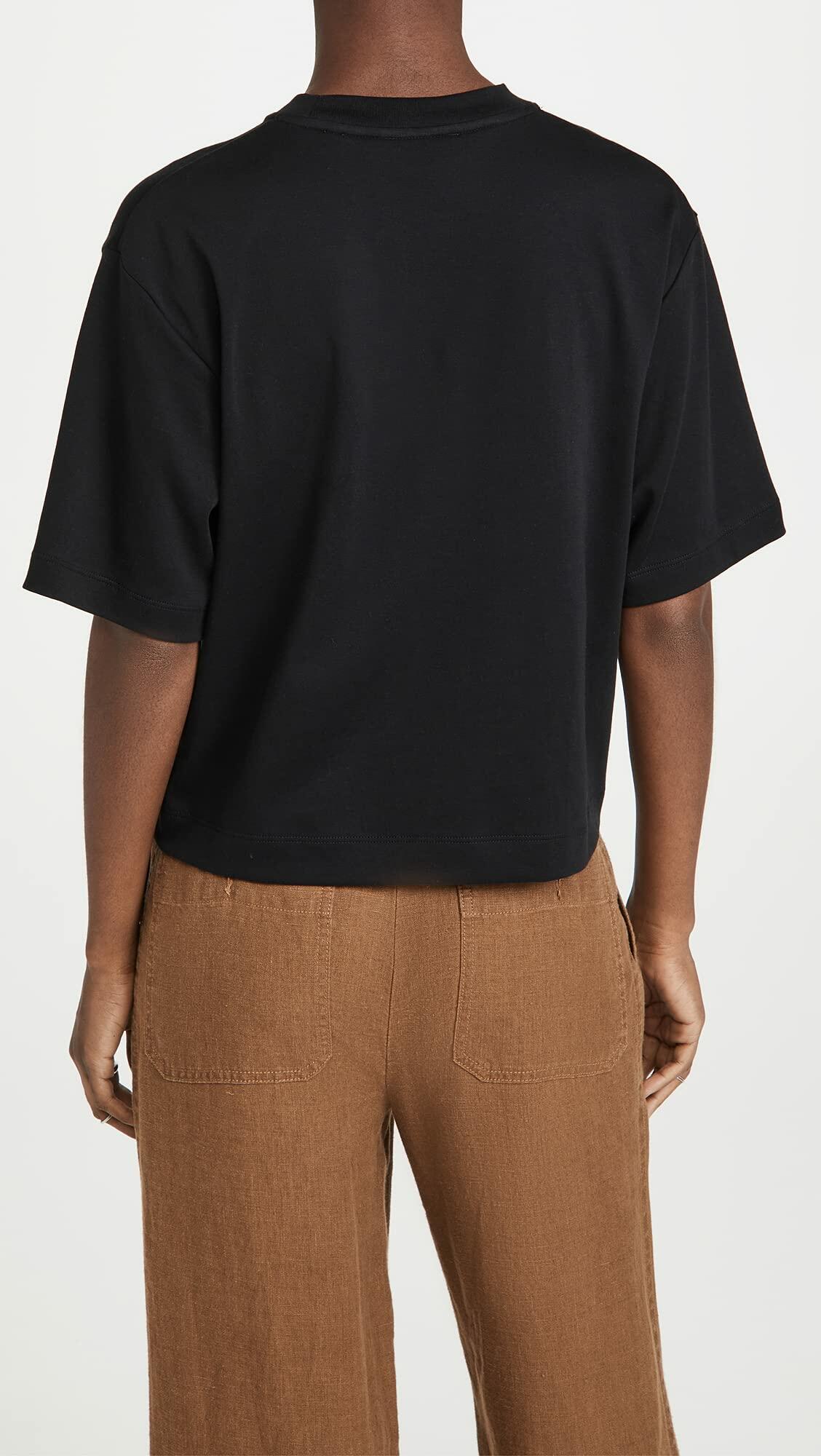 Vince Women's Wide Sleeve Crop Tee, Black, XL