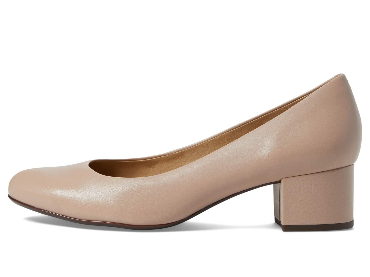 Marc Joseph New York Broad Street Pump Sandals – Leather Construction – Almond Toe – Block Heel Nude Nappa Leather 6 M