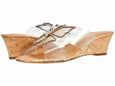 J.Reneé J Renee Harita Womens Sandal 9 CD US ClearCorkGold
