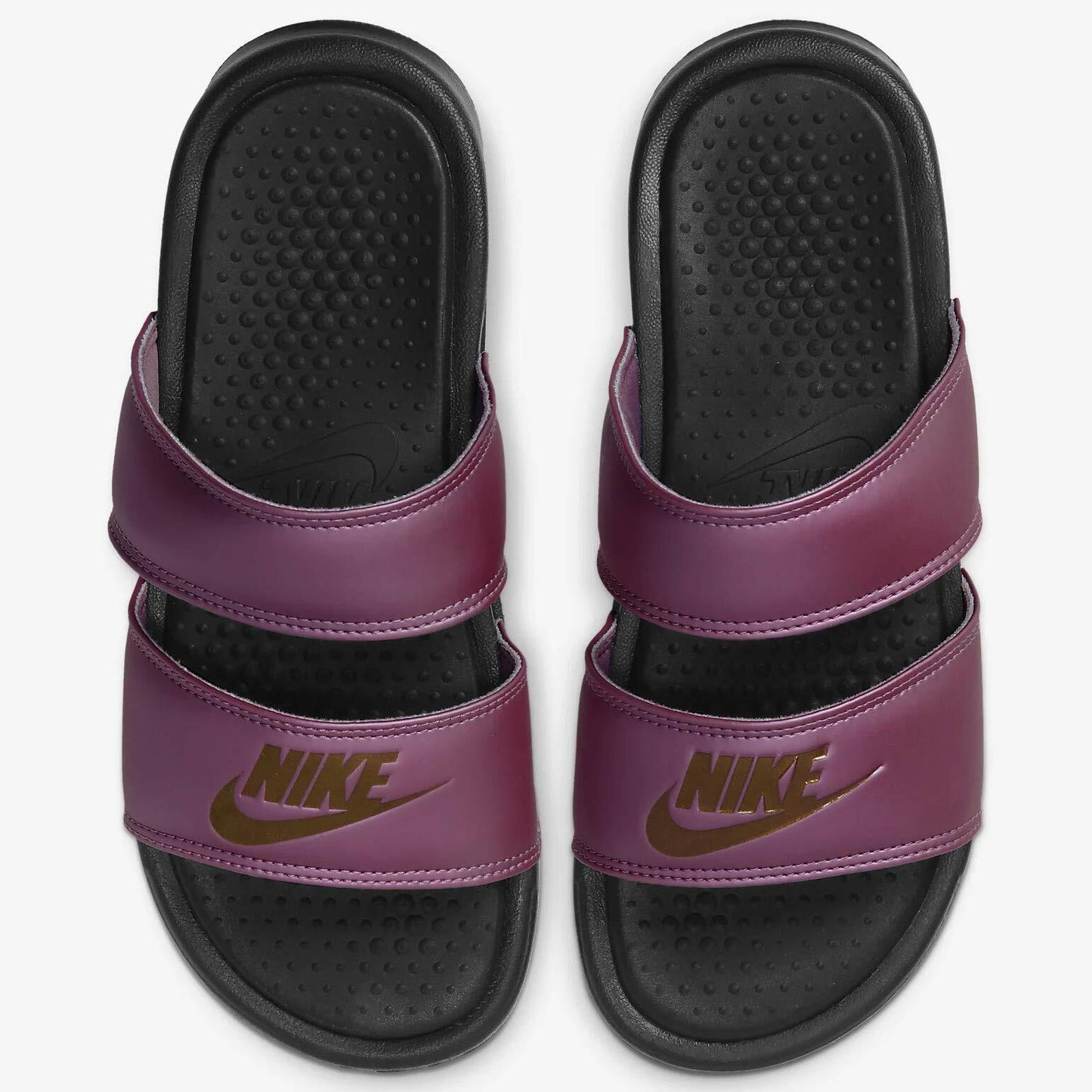 Nike Women's Benassi Duo Ultra Slides (Black/Purple, Numeric_10)