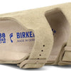 Birkenstock Unisex Arizona Birko-Flor Nubuck Leather Wide Sandals, khaki, 4/4.5