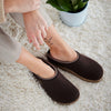 HAFLINGER Kris Felt Clog Wool Clogs Slipper Mules Shoes Unisex Gray (Charcoal 77) EU 46