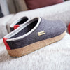 HAFLINGER Kris Felt Clog Wool Clogs Slipper Mules Shoes Unisex Gray (Charcoal 77) EU 46