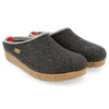 HAFLINGER Kris Felt Clog Wool Clogs Slipper Mules Shoes Unisex Gray (Charcoal 77) EU 46