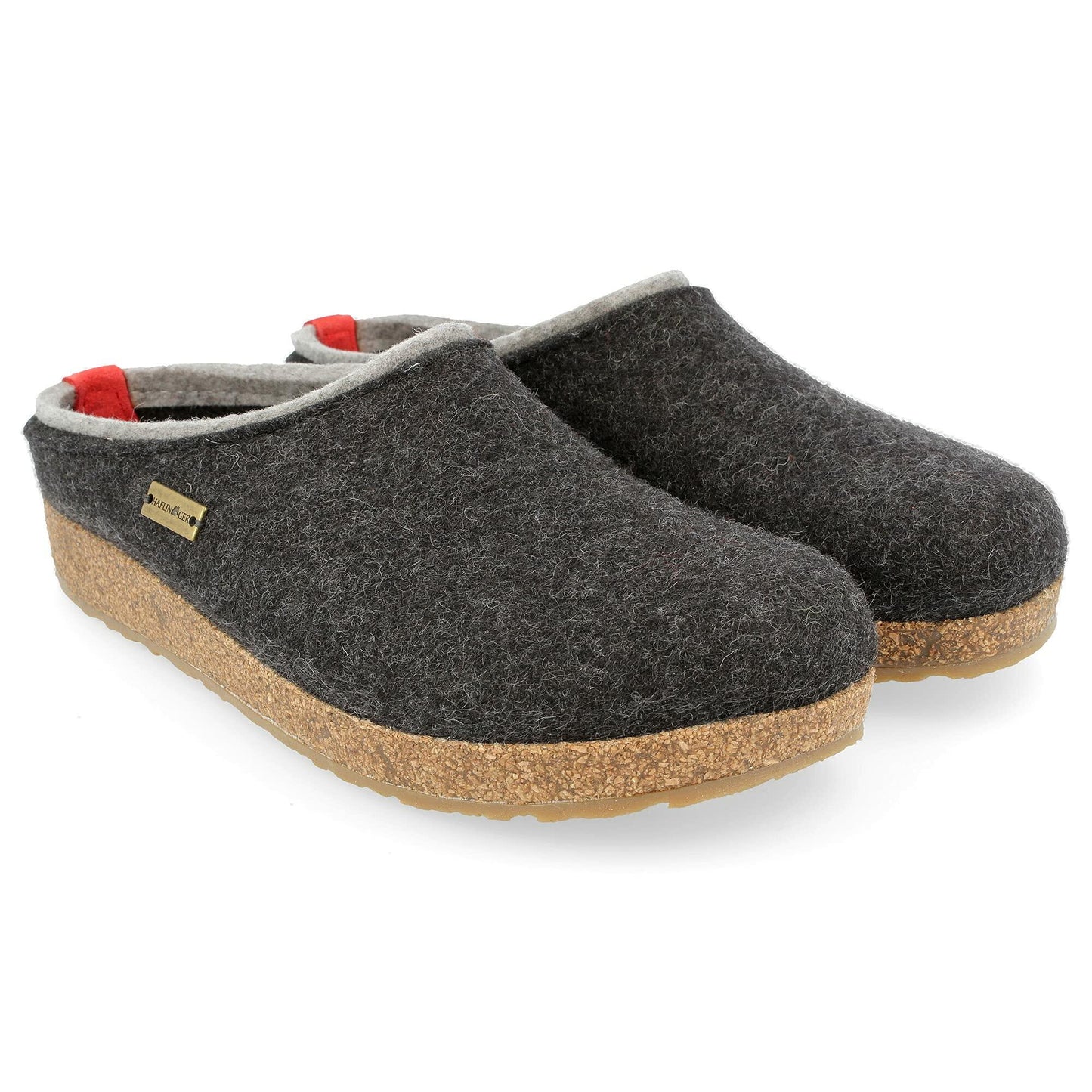 HAFLINGER Kris Felt Clog Wool Clogs Slipper Mules Shoes Unisex Gray (Charcoal 77) EU 46