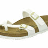 Birkenstock Womens Mayari Strappy Birko-Flor Twin Buckle Patent Sandals - White - US6/EU37