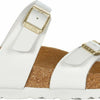 Birkenstock Womens Mayari Strappy Birko-Flor Twin Buckle Patent Sandals - White - US6/EU37