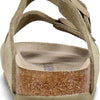 Birkenstock Unisex Arizona Birko-Flor Nubuck Leather Wide Sandals, khaki, 4/4.5