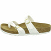 Birkenstock Womens Mayari Strappy Birko-Flor Twin Buckle Patent Sandals - White - US6/EU37