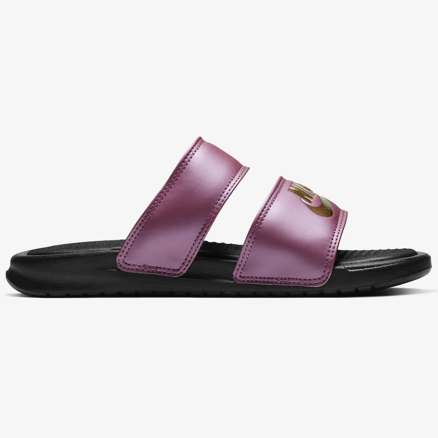 Nike Women's Benassi Duo Ultra Slides (Black/Purple, Numeric_10)
