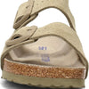 Birkenstock Unisex Arizona Birko-Flor Nubuck Leather Wide Sandals, khaki, 4/4.5