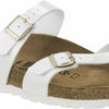 Birkenstock Womens Mayari Strappy Birko-Flor Twin Buckle Patent Sandals - White - US6/EU37