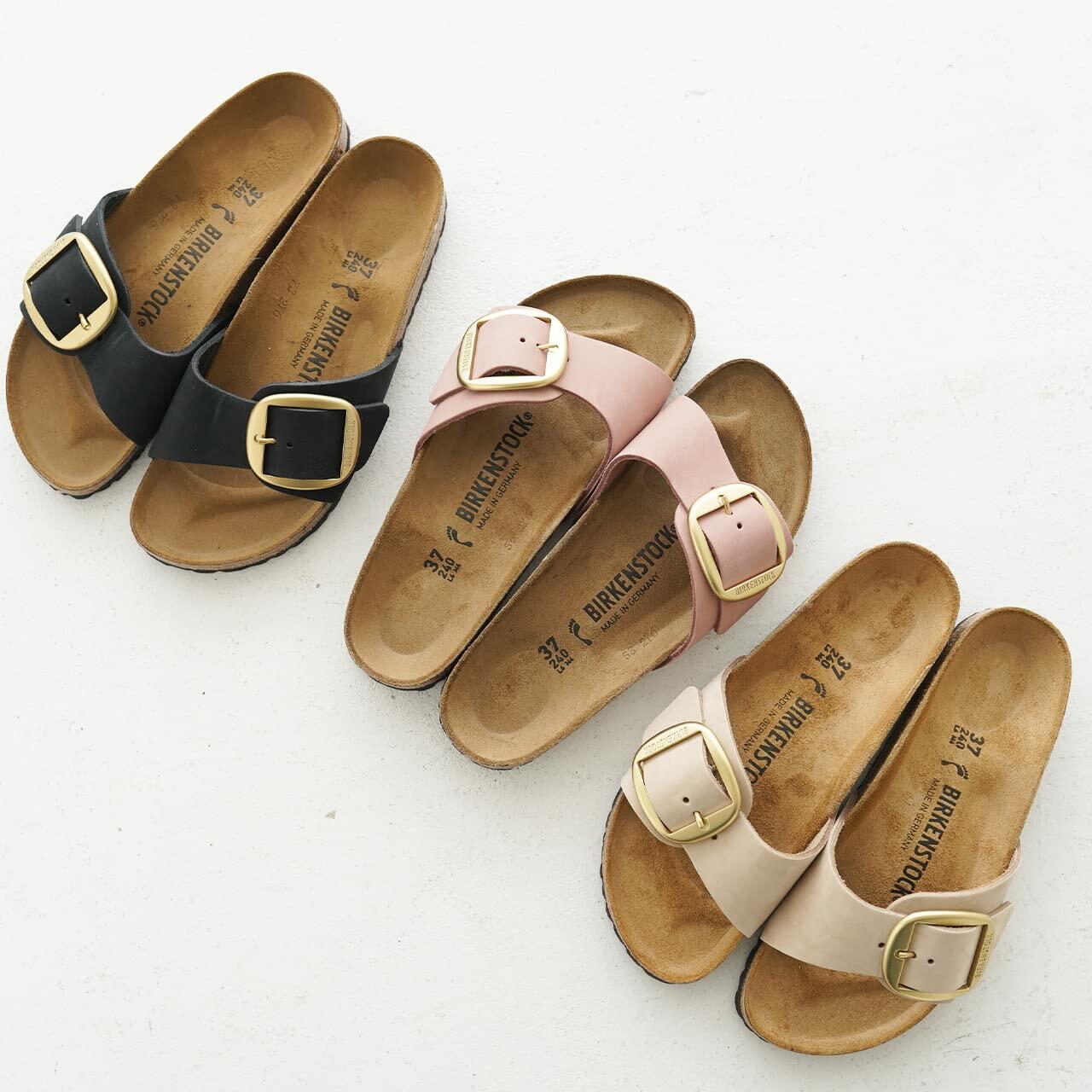 Birkenstock 1024039 1024009 1023373 Madrid Big Buckle One Strap Flat Sandals, Sandcastle, 24.0 cm