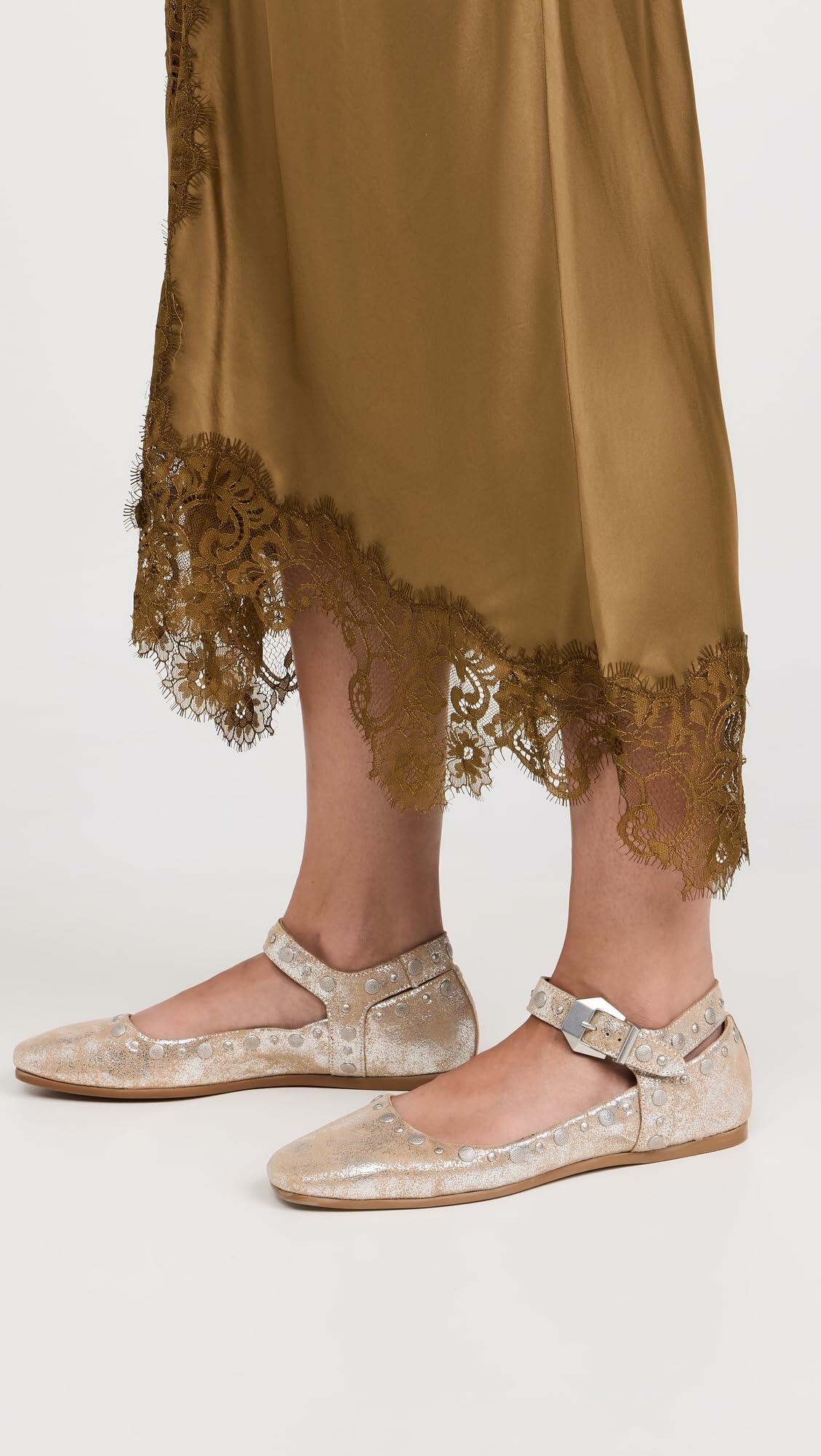 Free People Women's Mystic Mary Jane Flats, Champagne, 8.5 Medium US