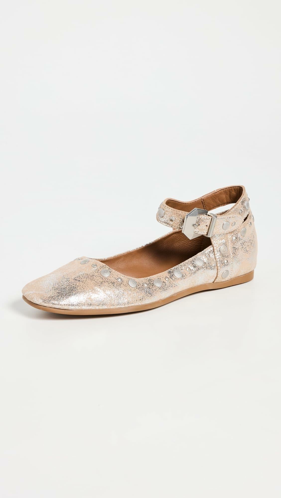 Free People Women's Mystic Mary Jane Flats, Champagne, 8.5 Medium US
