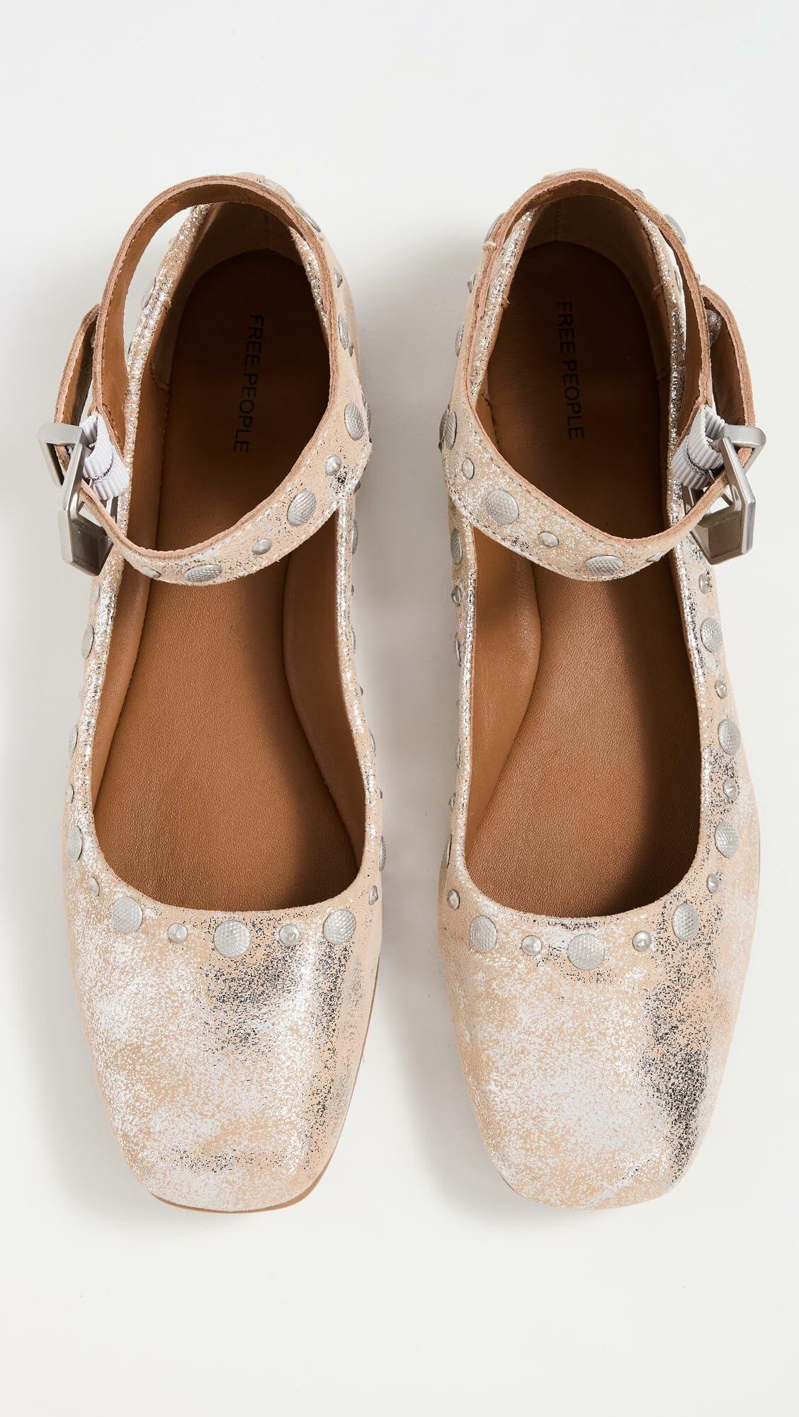 Free People Women's Mystic Mary Jane Flats, Champagne, 8.5 Medium US