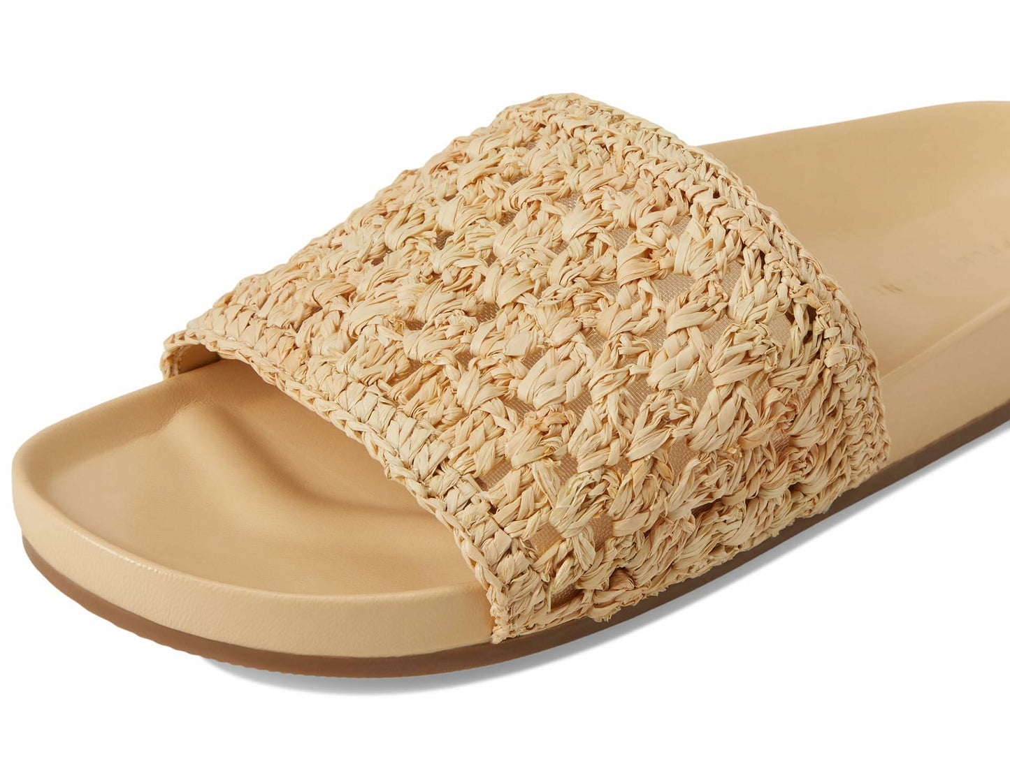 Loeffler Randall Womens Henri Crochet Raffia Band Footbed Sandals Natural 7 Medium