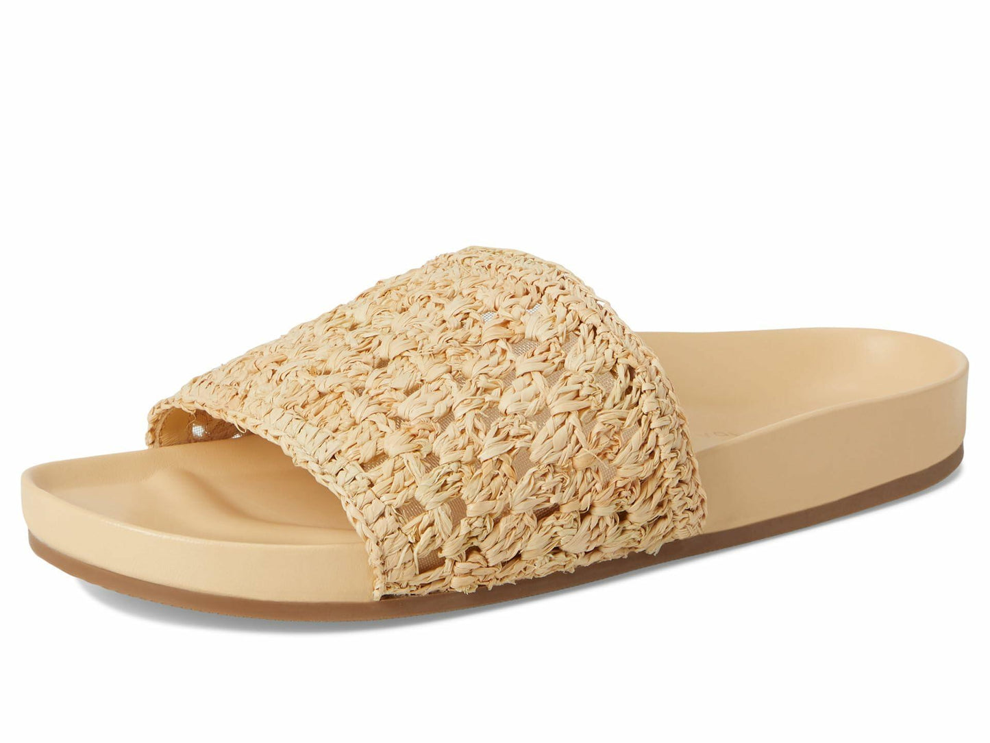 Loeffler Randall Womens Henri Crochet Raffia Band Footbed Sandals Natural 7 Medium