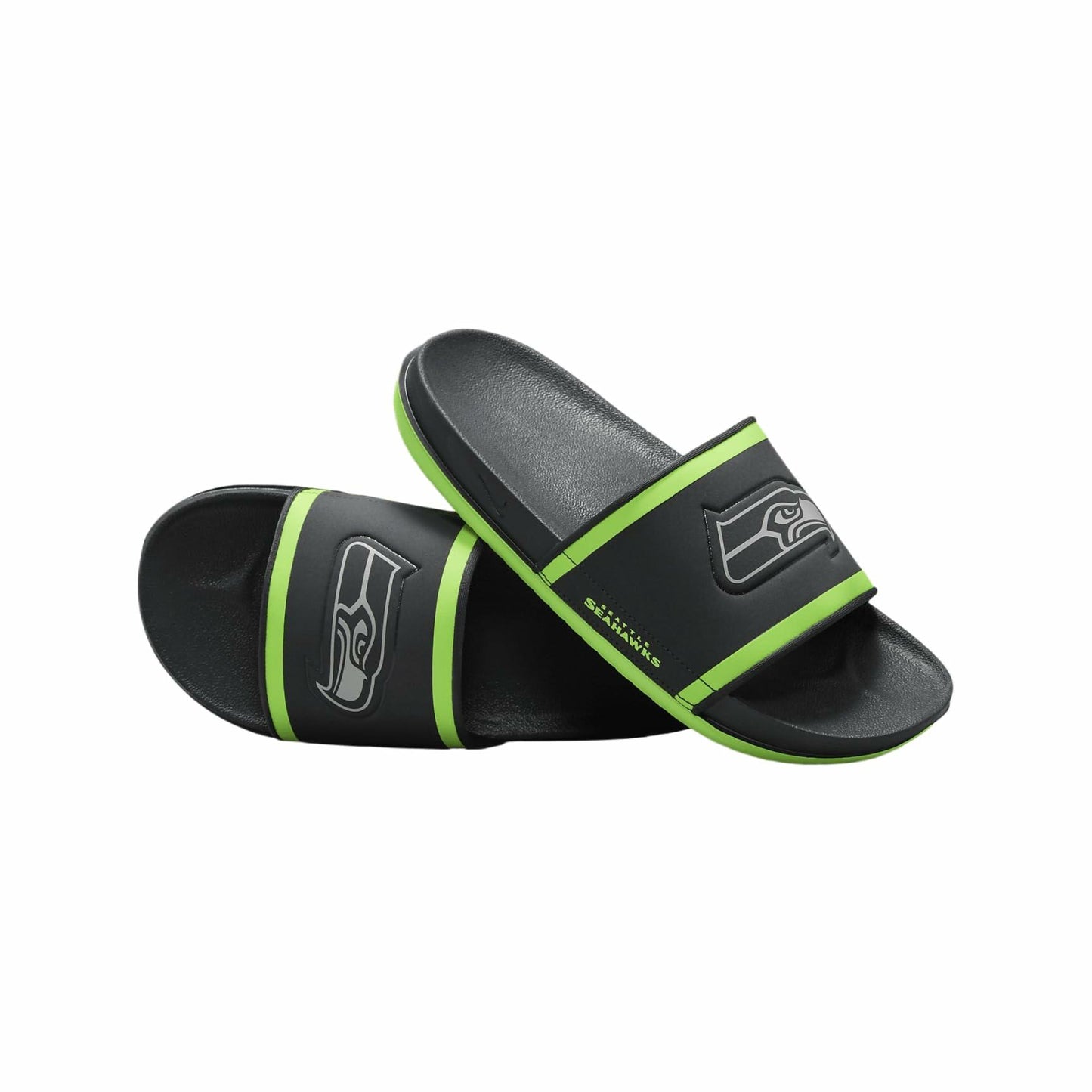 Nike Offcourt (Seattle Seahawks) Slide (DD0545-002, Anthracite/Action Green/Medium Silver) Size 10