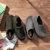 OLUKAI Moloa ‘le Men’s “Eco-Fleece” Slipper, Soft Corduroy Slip On Shoe, Waterproof Leather Foxing, Drop-In Heel Design, Charcoal/Charcoal, 11
