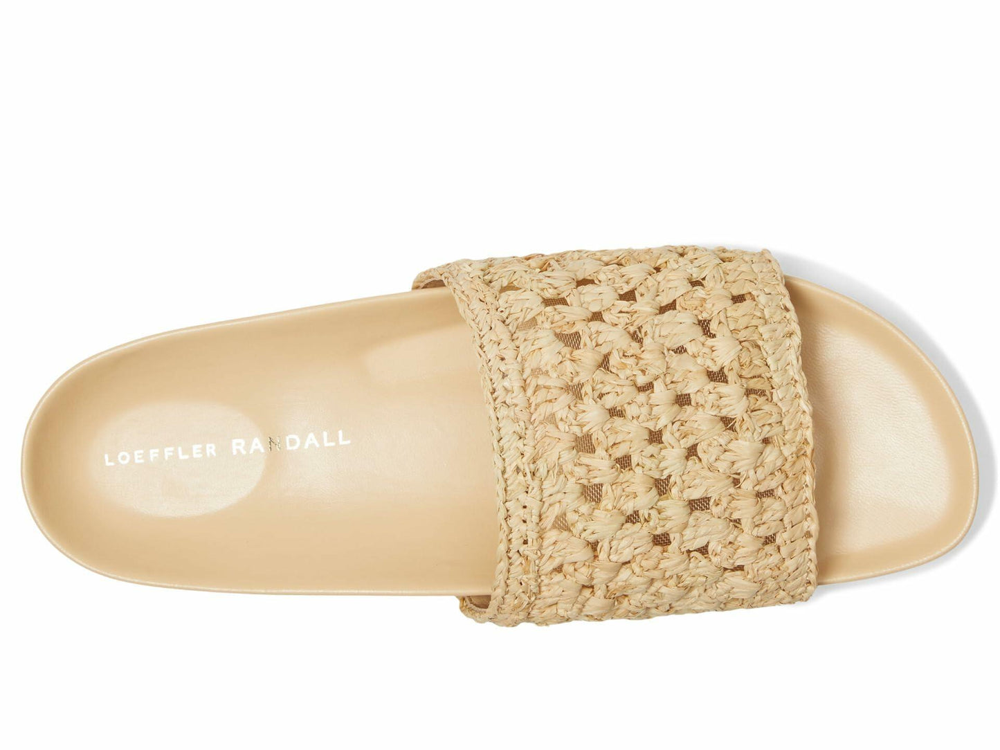 Loeffler Randall Womens Henri Crochet Raffia Band Footbed Sandals Natural 7 Medium