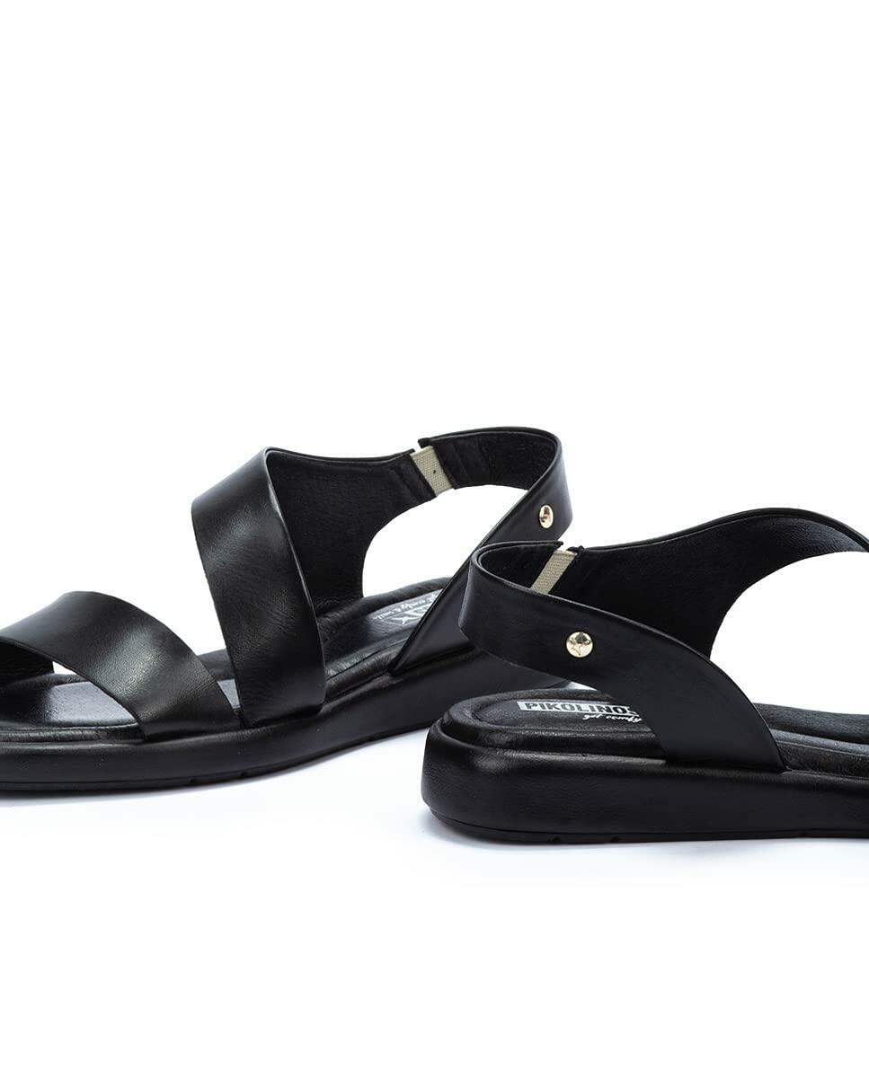 PIKOLINOS Flat Sandals Leather Calella for Woman Black
