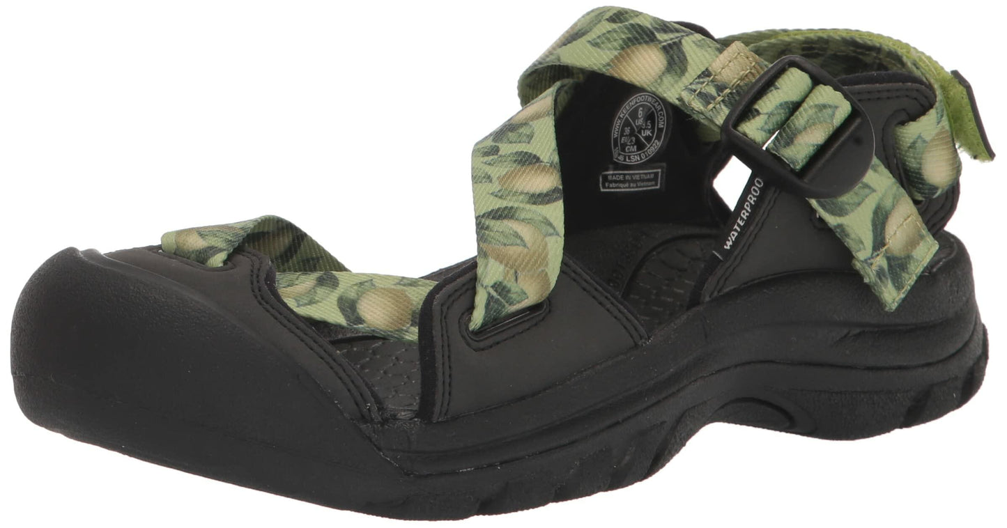 KEEN Women's Zerraport 2 Durable Fashion Sandals, Tarragon/Black, 8 Medium US