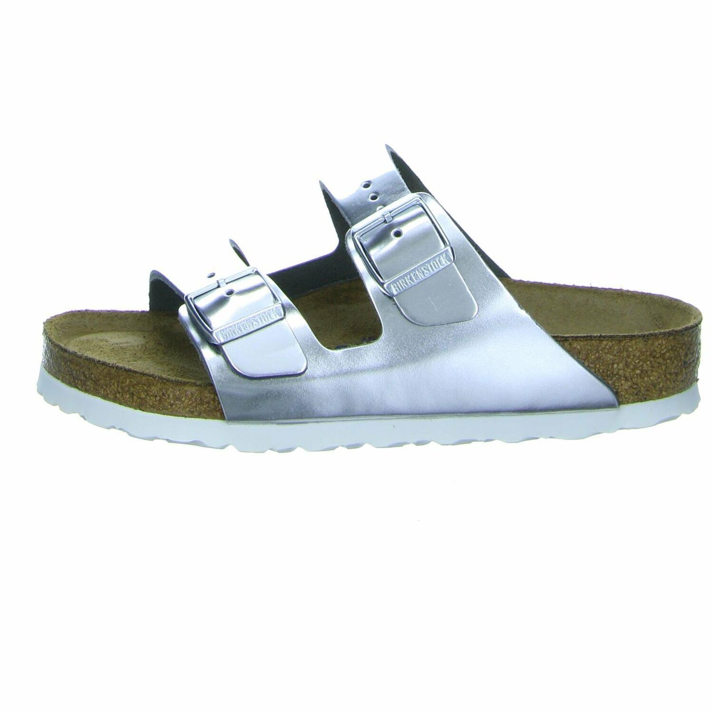 Birkenstock Womens Arizona Soft Foot Bed Double Buckle Metallic Sandals - Metallic Silver - US11/EU42