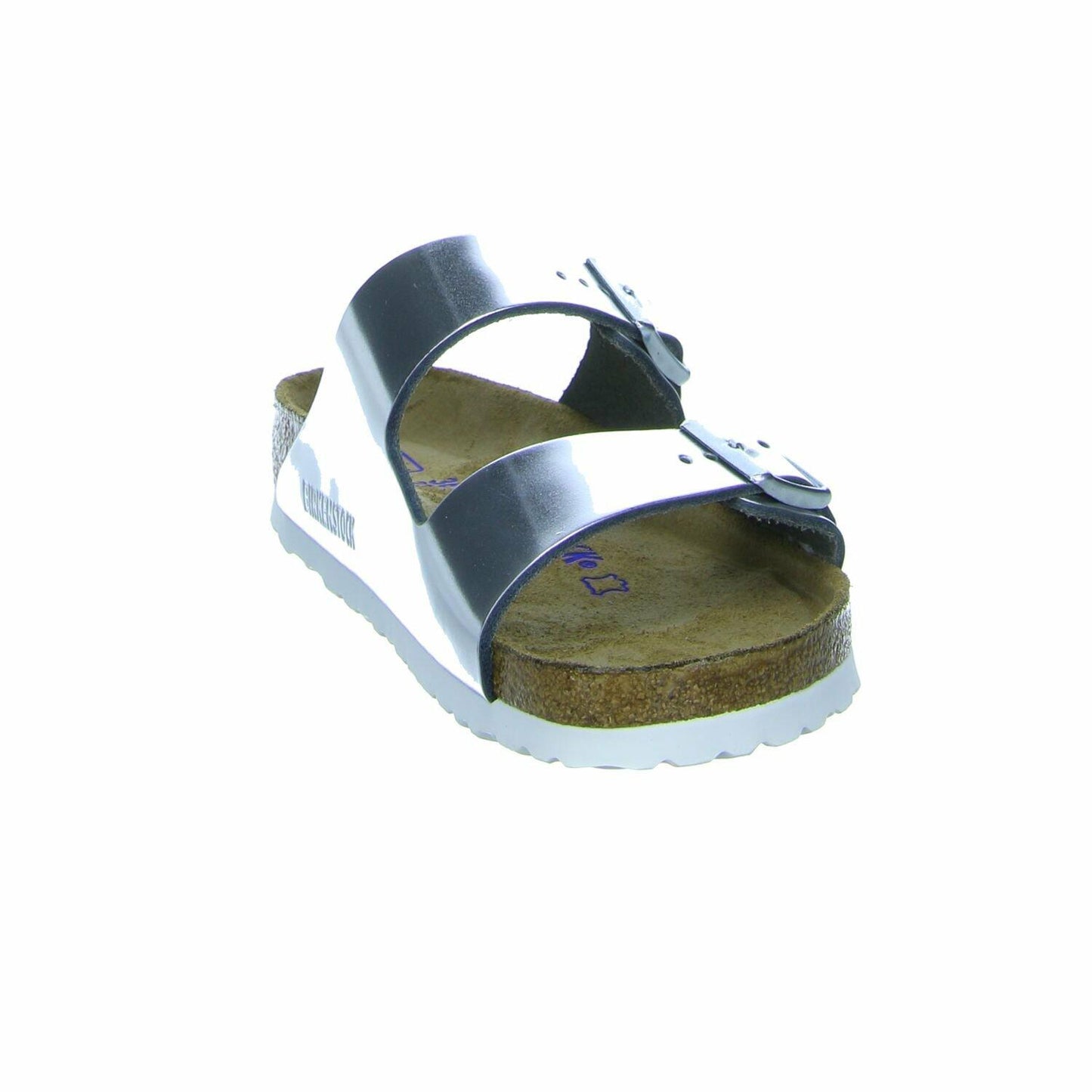 Birkenstock Womens Arizona Soft Foot Bed Double Buckle Metallic Sandals - Metallic Silver - US11/EU42