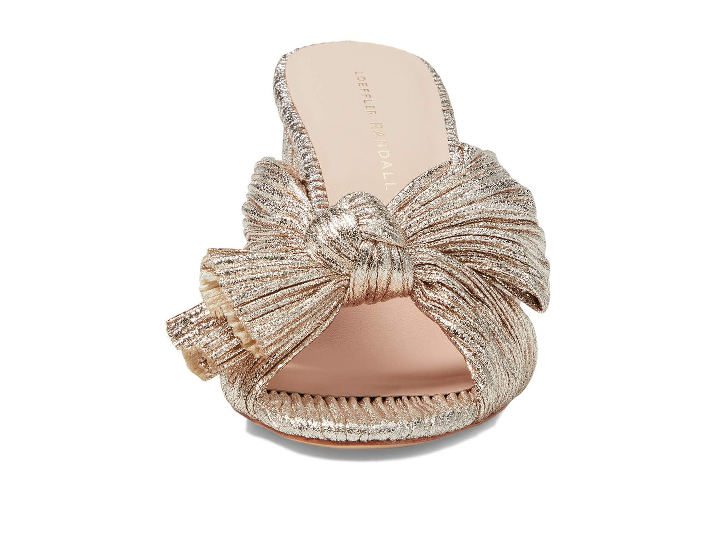 Loeffler Randall Penny Pleated Knot Mules for Women - Textile Lining - Leather Footbed - Leather Outsole Champagne 11 B - Medium