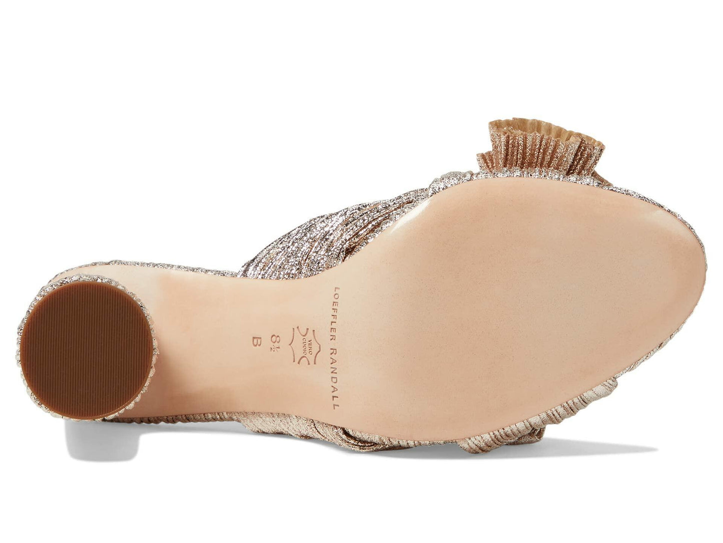 Loeffler Randall Penny Pleated Knot Mules for Women - Textile Lining - Leather Footbed - Leather Outsole Champagne 11 B - Medium