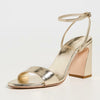 Loeffler Randall Women's Malia Curved Heel Simple Sandals with Ankle Wrap, Champagne, 11 Medium US