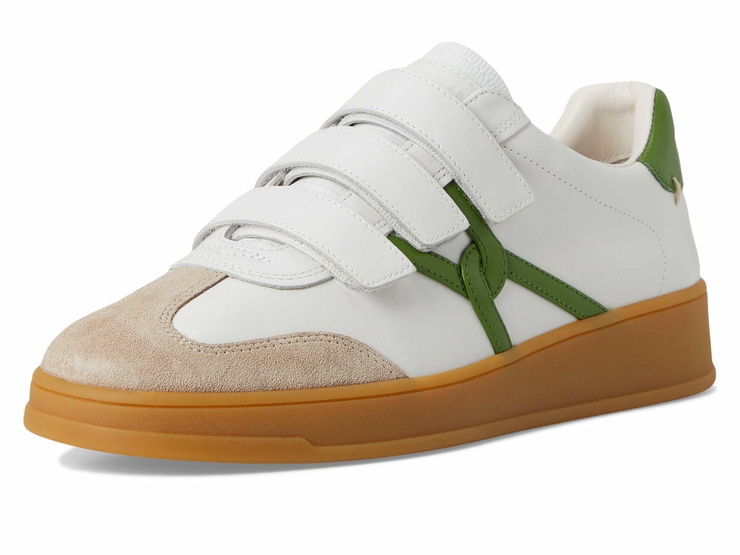 Veronica Beard Womens Reagan Sneakers White/Lemongrass Green Leather 10 Medium