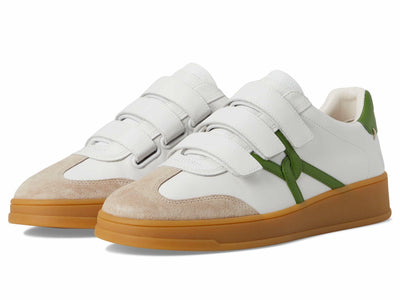 Veronica Beard Womens Reagan Sneakers White/Lemongrass Green Leather 10 Medium