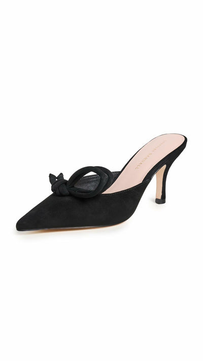 Loeffler Randall Women's Amyra Bow Heeled Mules, Black, 8 Medium US