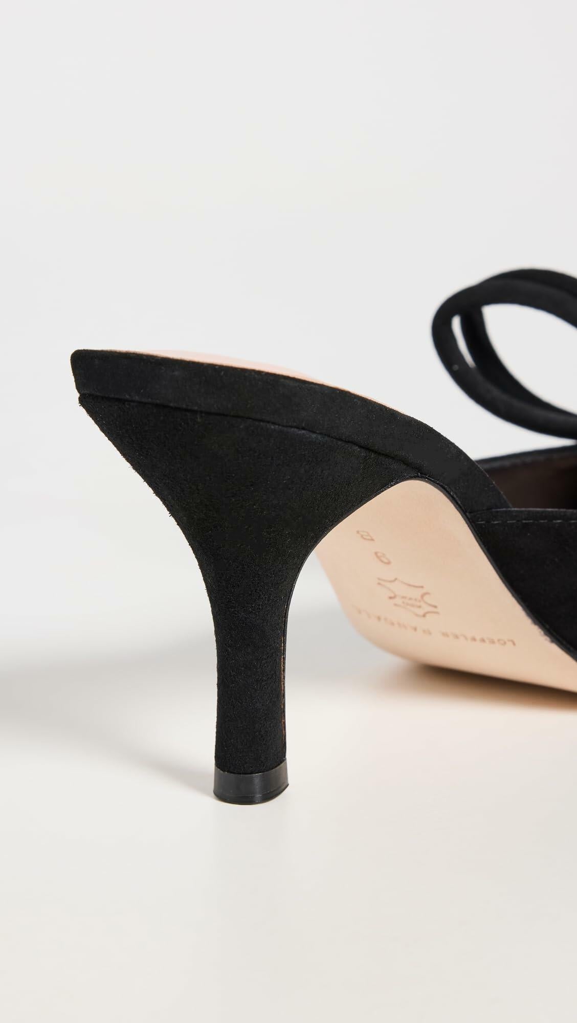 Loeffler Randall Women's Amyra Bow Heeled Mules, Black, 8 Medium US